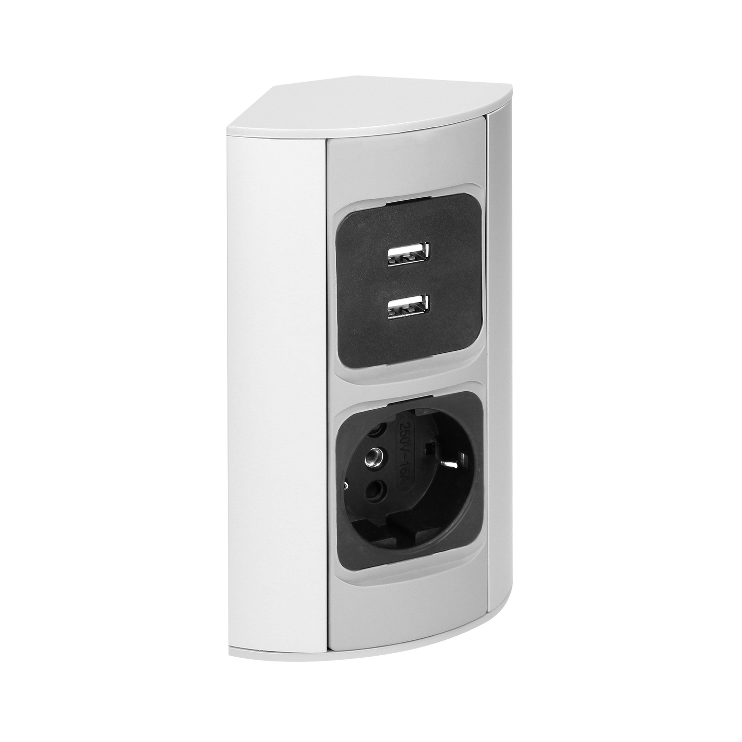 Möbel-Steckdose 1x2P+Z, 2xUSB, Schuko Variante