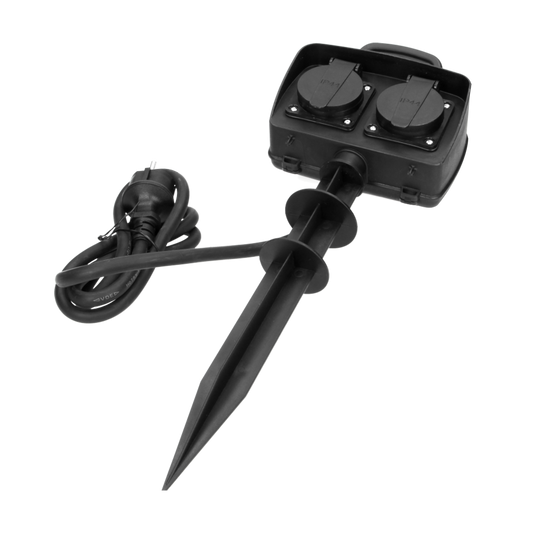Gartensteckdose 2x2P+Z, 2300W, IP44, 1,5m Kabel H07RN-F 3G1,5mm²