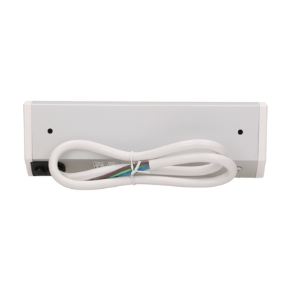 Möbel-Steckdose 3x2P+Z, Schuko Version, weiß-silber