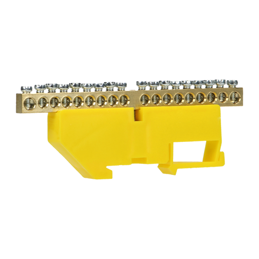 PE-Klemmleiste, für TH35-Schiene, 18 Leiter, gelb