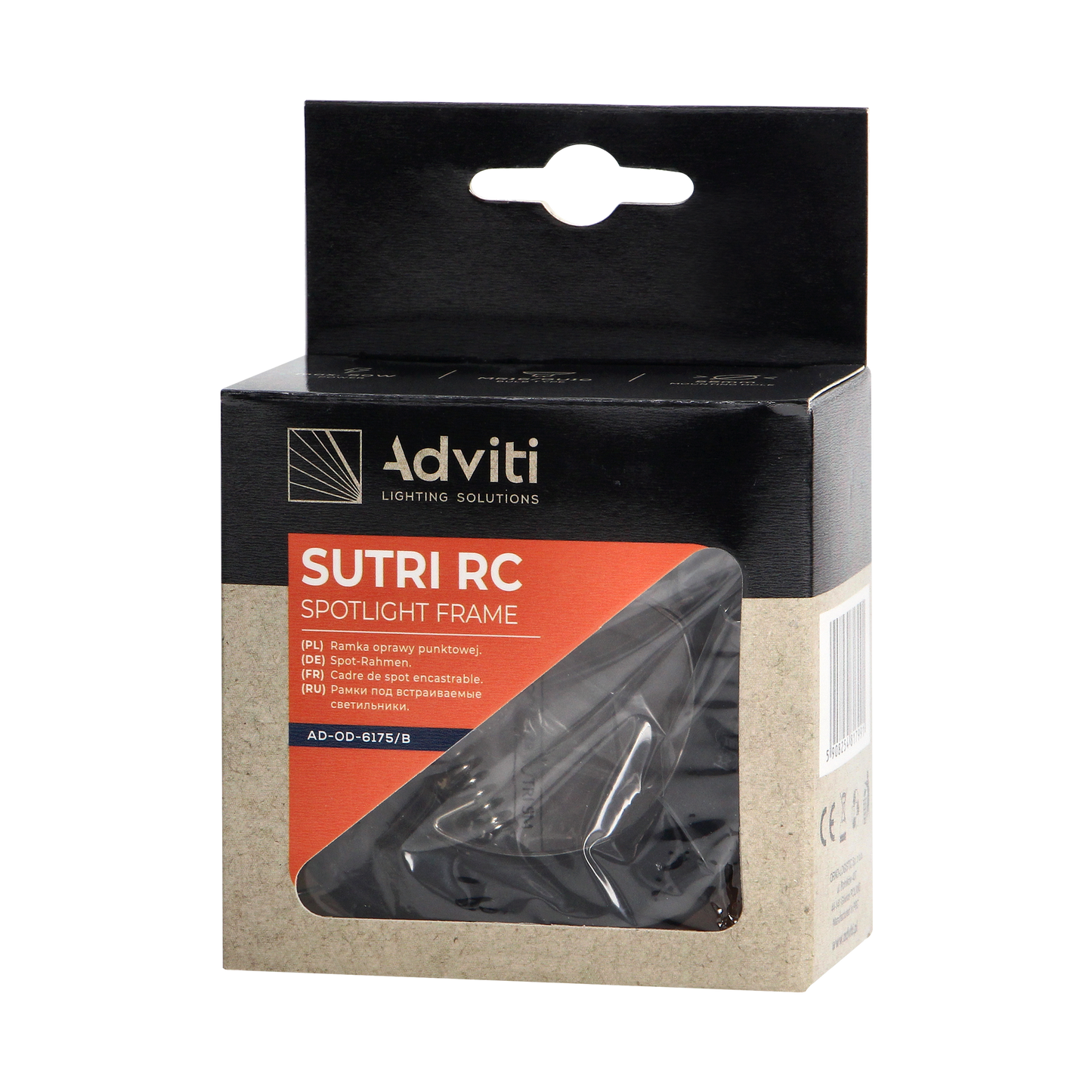SUTRI RC dekorativer Spot-Rahmen, MR16/GU10 max 50W, rund, fest, schwarz