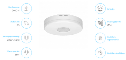 Bewegungsmelder 360°, IP65