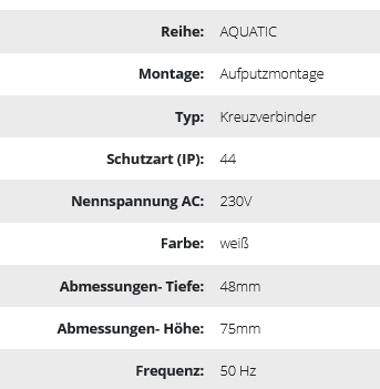 Kreuzschalter aufputz AQUATIC IP 44 weiß