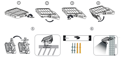 LUX LED 5W, Solarscheinwerfer mit Bewegungsmelder 500lm, IP65, 4000K, 2x1500mAh, schwarz