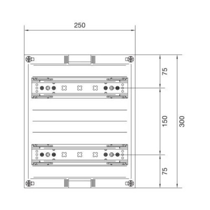 HAGER UD21B1 Baustein, universN, 300x250mm, für Reiheneinbaugeräte waagerecht, 2x12 PLE