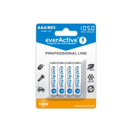 everActive Professional Line Akkus AAA HR03 1,2V 1000 mAh 4er Blister