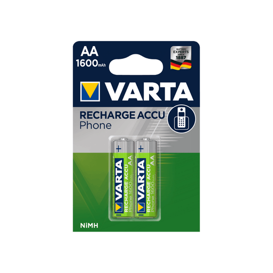 2 x Varta Accus Recharge Accu Phone AA HR6 1600mAh